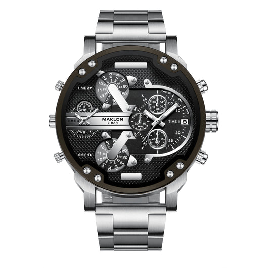 Reloj Hombre Dial Grande Tendencia Europa América Personalidad Dos Zonas - Image 15