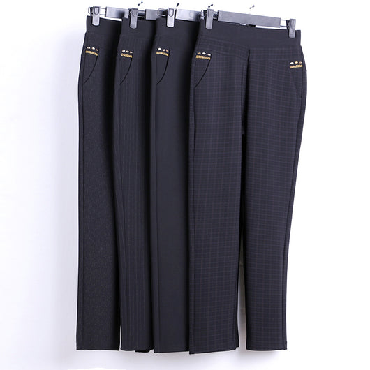 Pantalones Negros Talla Grande para Mujer con Cintura Ajustada y Corte Recto - Image 6