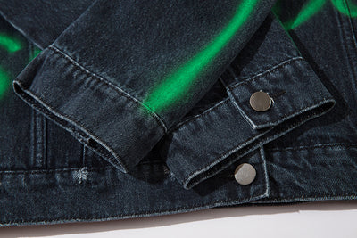 Chaqueta Denim Hip Hop con Letras Americanas Estampadas - Image 15