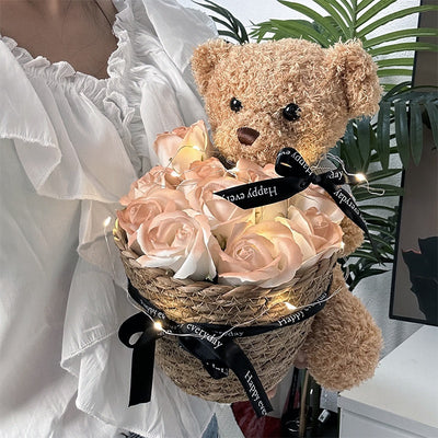Osito Peluche Viral con Canasta de Rosas - Regalo Perfecto para Mamá - Image 21