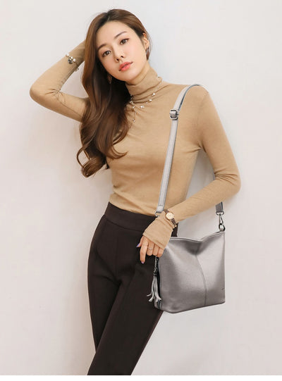 Bolso Bandolera Mujer de Gran Capacidad con Detalles de Borlas - Image 17