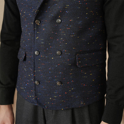 Chaleco de Lana Doble Botonadura con Lunares Vintage - Image 6