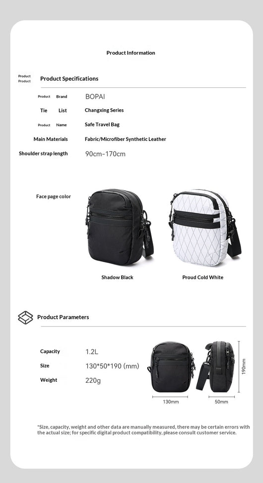Bolsa de Hombro Impermeable de Gran Capacidad para Hombre - Image 17