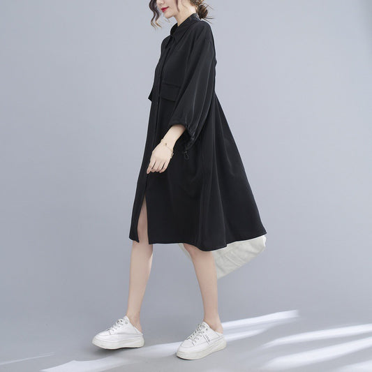 Vestido Midi de Gasa con Solapa - Talla Grande - Image 2