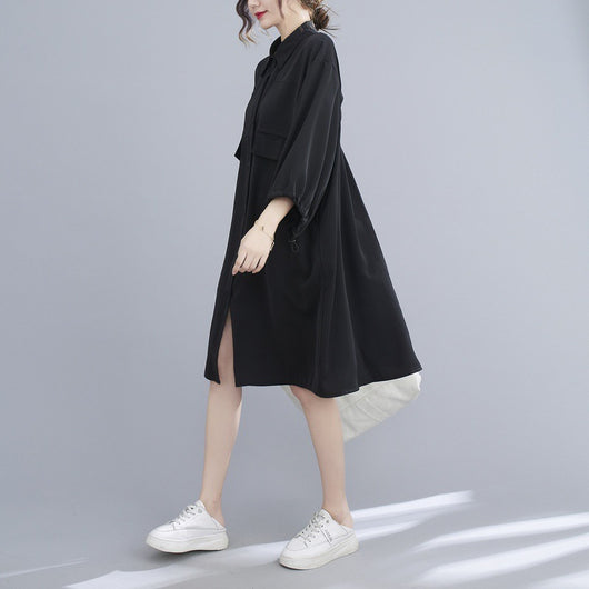 Vestido Midi de Gasa con Solapa - Talla Grande - Image 2