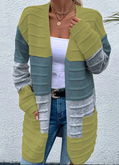 Cardigan Rayado de Moda para Mujer con Bolsillos Grandes - Abrigo Versátil Otoño Invierno - Image 9