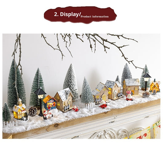 Adorno Navideño Cabaña Luminosa con Paisaje en Miniatura - Image 14