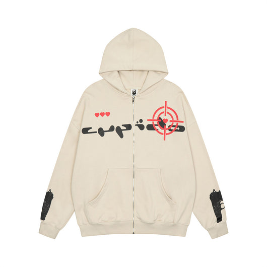 Cardigan Hoodie Oversized con Estampado de Letras - Tendencia Urbana - Image 13