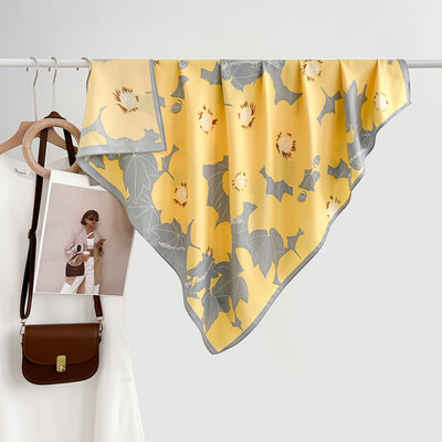 Pañuelo Cuadrado Estampado Floral para Mujer Estilo Artístico Retro - Image 10