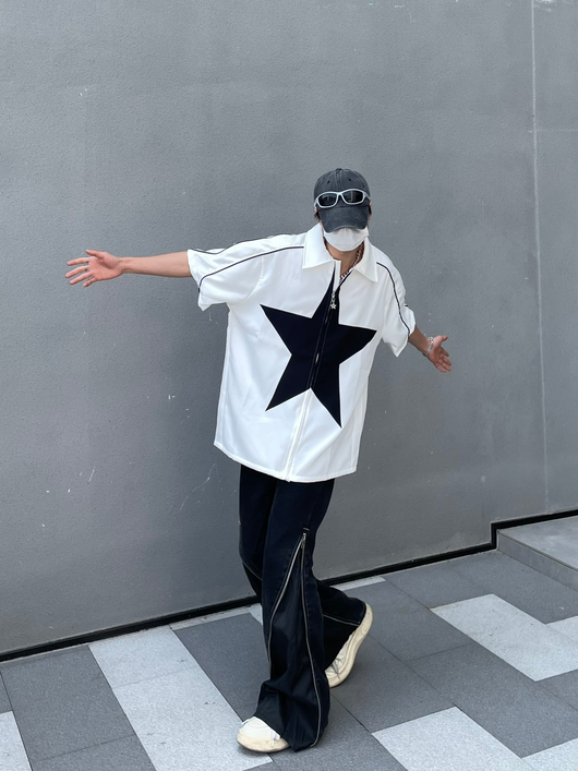 Camisa Casual de Hombre con Parches de Estrellas - Image 23