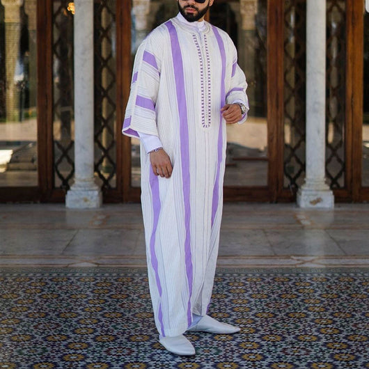 Camisa Étnica Tallas Grandes con Estampado de Rayas y Lunares Estilo Africano - Image 9