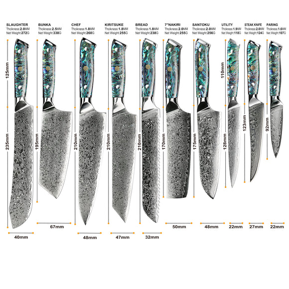 Cuchillo de Chef Damasco G10 de 67 Capas