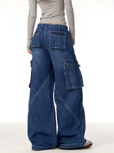 Pantalones Cargo Retro Mujer Cintura Alta Bolsillos Múltiples Corte Recto - Image 16