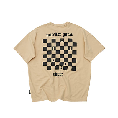 Camiseta Cuadros Vintage Desgastada - Image 4