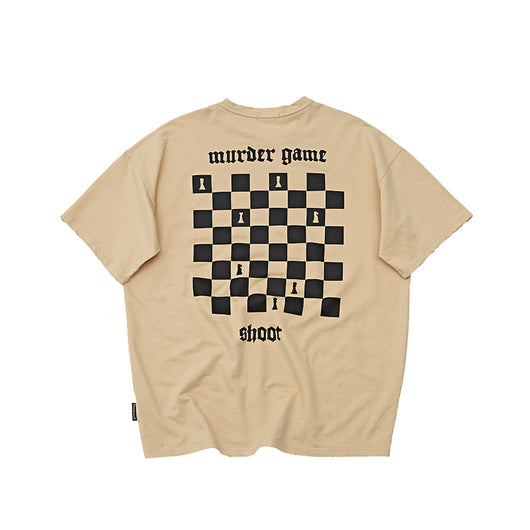 Camiseta Cuadros Vintage Desgastada - Image 4