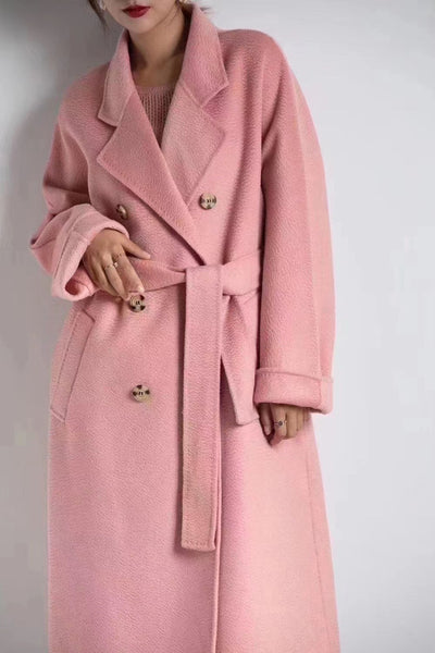 Abrigo Reversible de Cachemira para Mujer - Largo Lujo Efecto Agua - Image 20