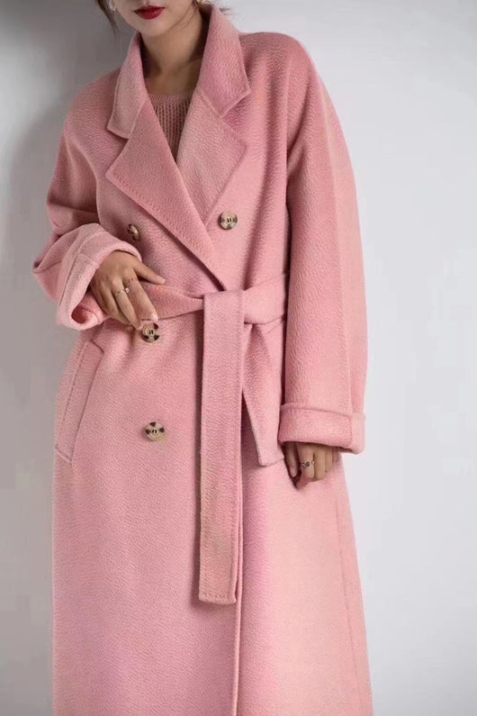 Abrigo Reversible de Cachemira para Mujer - Largo Lujo Efecto Agua - Image 20