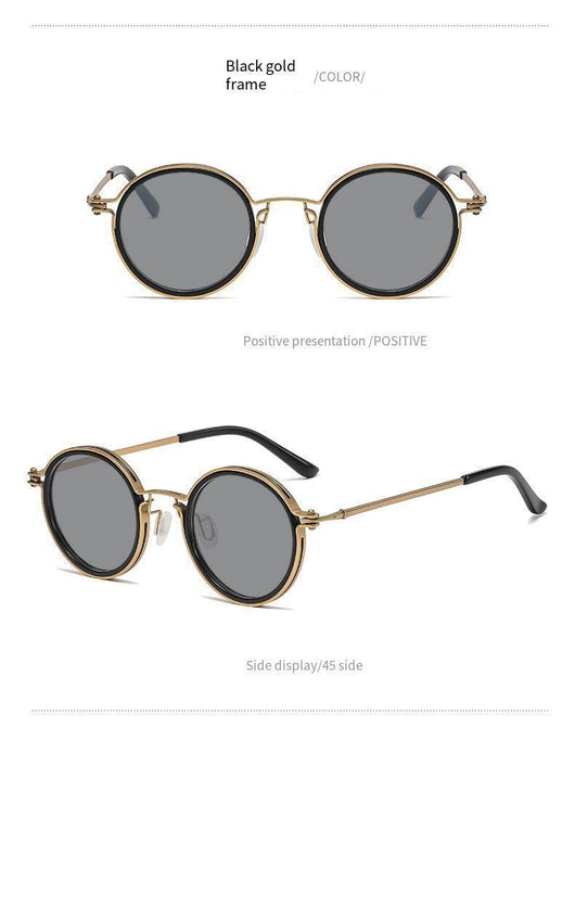 Gafas de Sol Redondas Punk Metal para Hombre - Image 10
