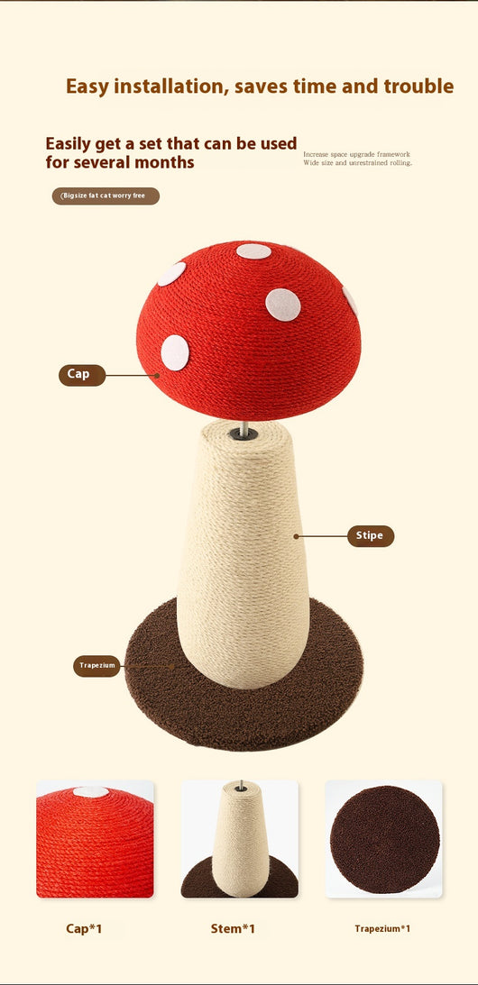 Árbol Rascador de Seta para Gatos con Tablero de Sisal sin Pelusa - Image 10