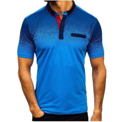 Camiseta Casual Hombre Talla Grande - Diseño Estampado Cuello Solapa Manga Corta - Image 12