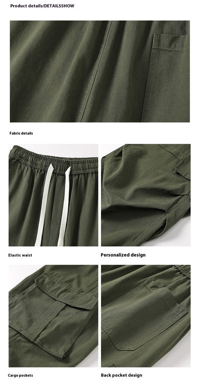 Pantalones Plisados Retro para Hombre - Corte Recto Casual Tendencia - Image 8