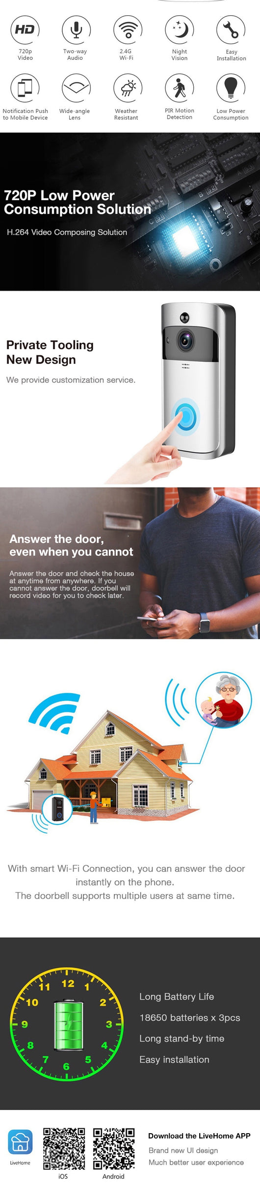 Timbre Inteligente WiFi con Video y Seguridad Inalámbrica - Image 38