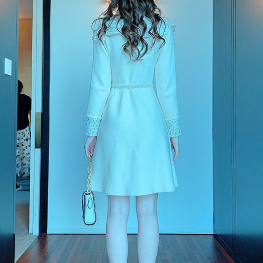 Vestido Midi Elegante con Cuello de Muñeca y Manga Larga - Image 8
