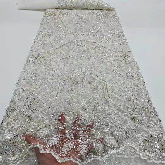 Tela de Encaje Tul Bordado con Cuentas para Alta Costura - Image 5