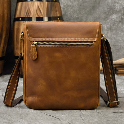 Bolso de Cuero Genuino para Hombre con Bandolera Simple - Image 8