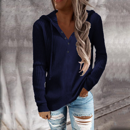 Sudadera Casual Oversize de Punto Liso para Mujer - Image 4