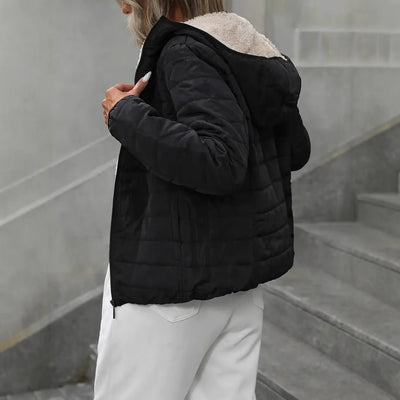 Chaqueta Acolchada de Algodón con Cuadros Escoceses para Mujer - Image 4