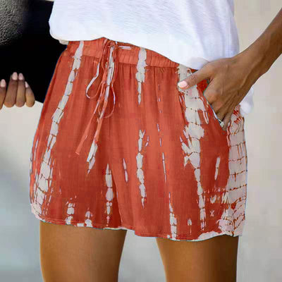 Shorts Anchos Tie-dye a Rayas Estilo Europeo Americano para Verano - Image 2