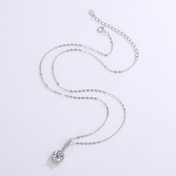 Colgante de Plata 925 con Moissanita de Quilate: Diseño Copo de Nieve con Garra Seis Puntas