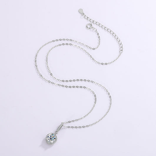 Colgante de Plata 925 con Moissanita de Quilate: Diseño Copo de Nieve con Garra Seis Puntas - Image 2