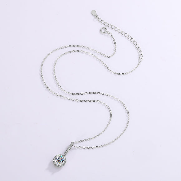 Colgante de Plata 925 con Moissanita de Quilate: Diseño Copo de Nieve con Garra Seis Puntas