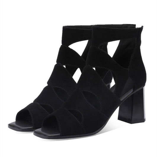 Sandalias de Tacón Grueso con Diseño Calado para Mujer - Image 7