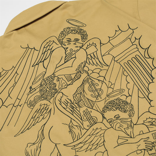 Camisa Manga Corta Hombre Verano Estilo Japonés Bordado Ángel Street - Image 7