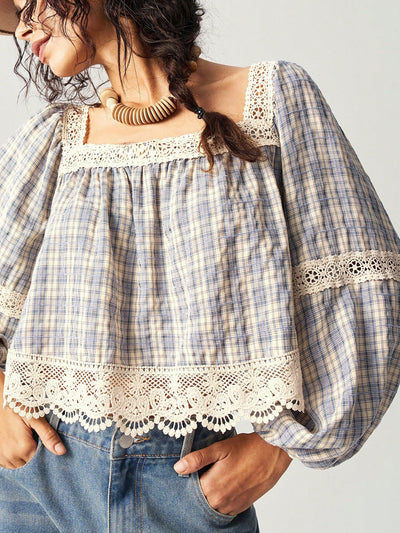 Blusa de Encaje Patchwork para Mujer - Image 15