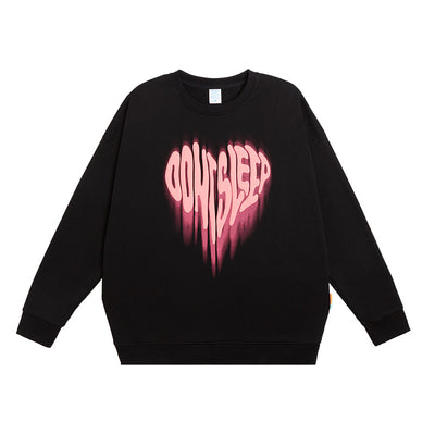Sudadera de Pareja con Estampado Corazón Foam - Cuello Redondo y Puño Acanalado - Image 4