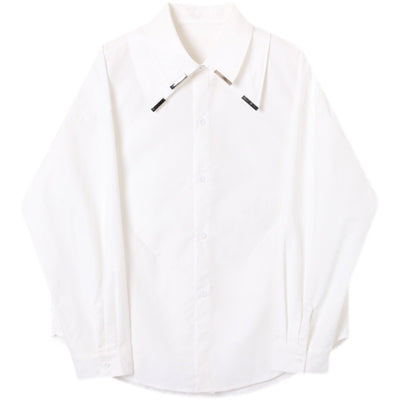 Camisa de Cuello Doble Solapa con Detalles Metálicos de Diseño Premium - Image 4