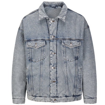 Chaqueta Denim Oversize Lavada y Desgastada - Algodón Grueso - Image 10