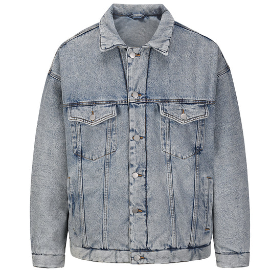 Chaqueta Denim Oversize Lavada y Desgastada - Algodón Grueso - Image 10