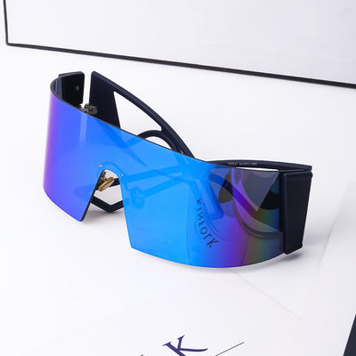 White one-piece cycling sunglasses with mirrored silver lenses and a sporty, futuristic design. - Image 14