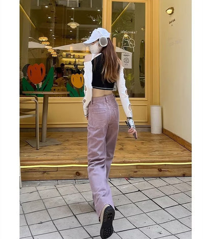 Pantalones Morados Ajustados Cintura Alta Reductores para Mujer - Image 3