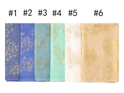 Pañuelo de Algodón Estampado Floral Vintage con Efecto Bronce - Image 18