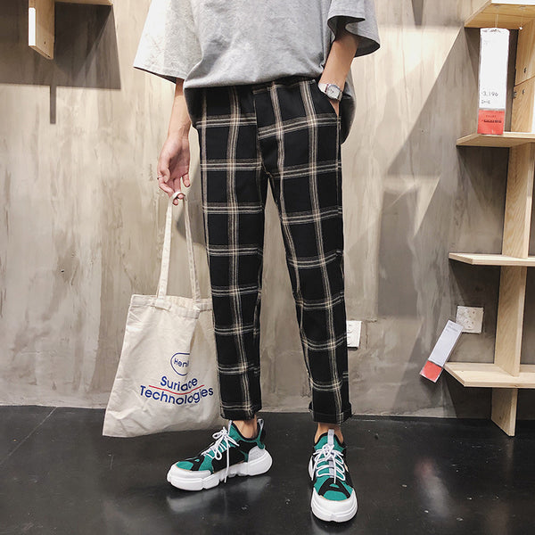 Pantalones Cuadros Retro para Primavera y Otoño