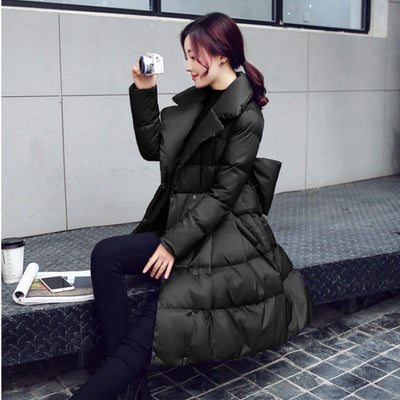 Chaqueta Acolchada de Algodón con Moño - Diseño Versátil y Cálido - Image 2