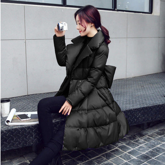 Chaqueta Acolchada de Algodón con Moño - Diseño Versátil y Cálido - Image 2