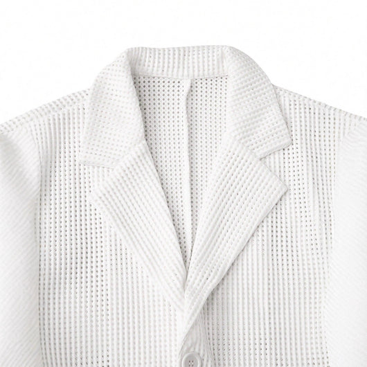 Blazer Blanco Holgado de Corte Casual para Hombre - Image 5