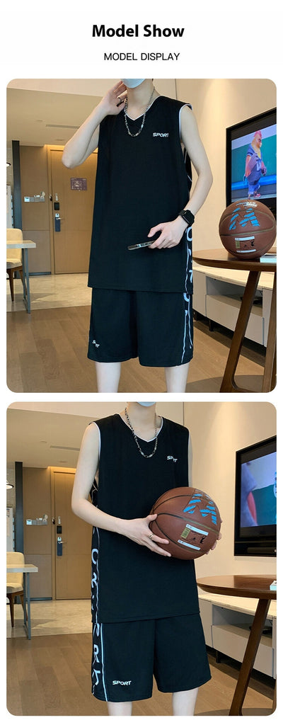 Conjunto Deportivo Casual - Camiseta sin Mangas y Pantalón Corto para Baloncesto - Image 25